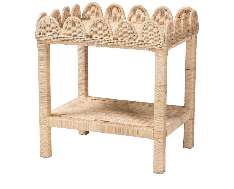 DUPE!! bali & pari Sumana Scallop Natural Rattan Side Table, 2-Tier

#LTKStyleTip #LTKSaleAlert #LTKHome