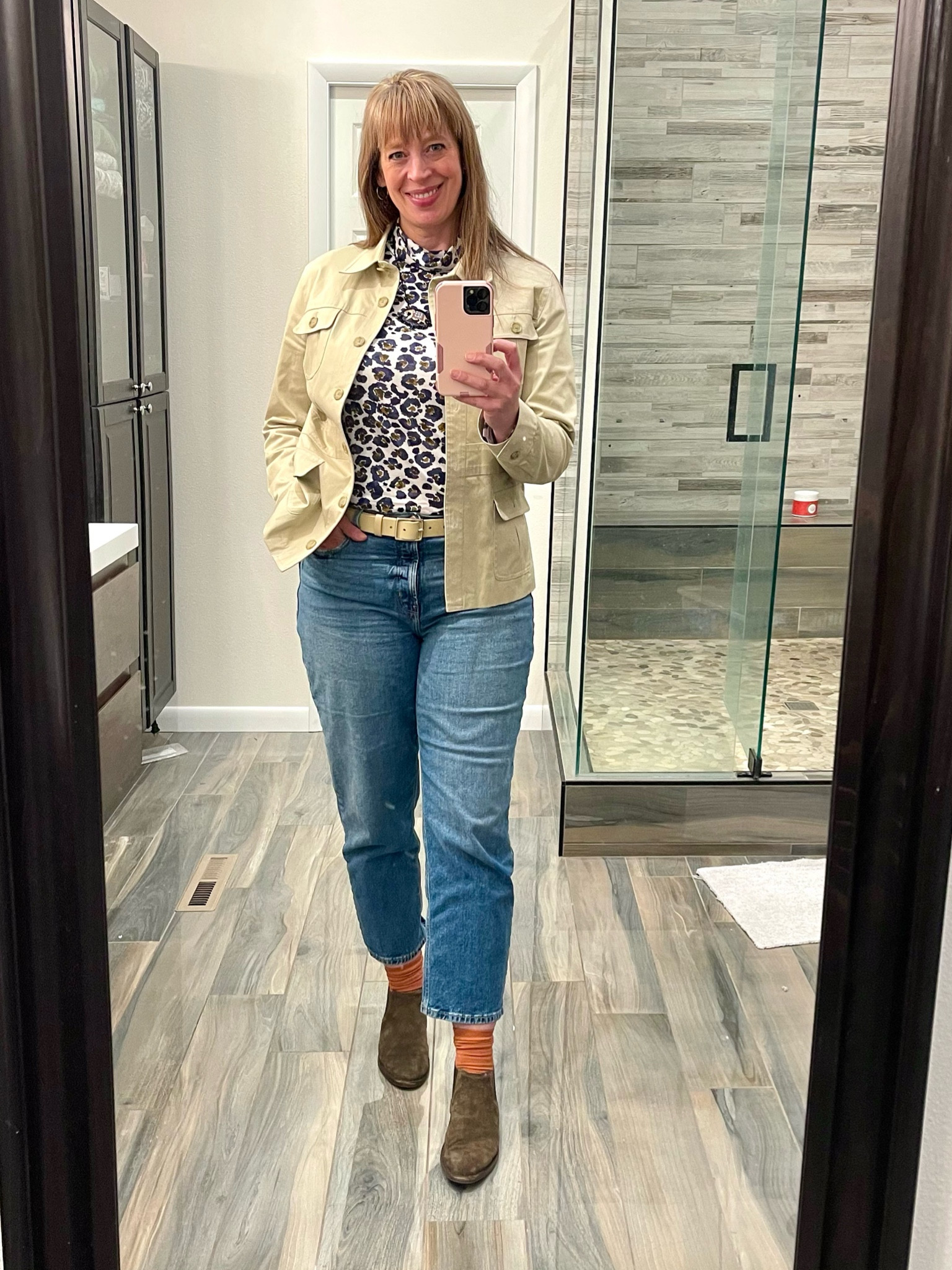 Neutrals with a pop of orange. 

#LTKmidsize #LTKsalealert #LTKSeasonal