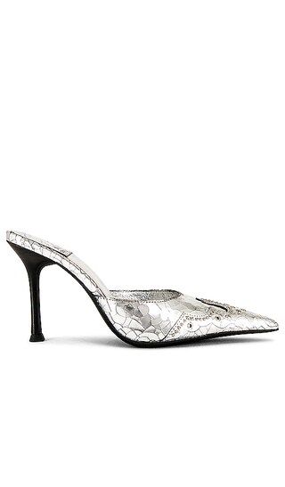 Bite-Me Heel in Silver Metallic Crackle | Revolve Clothing (Global)
