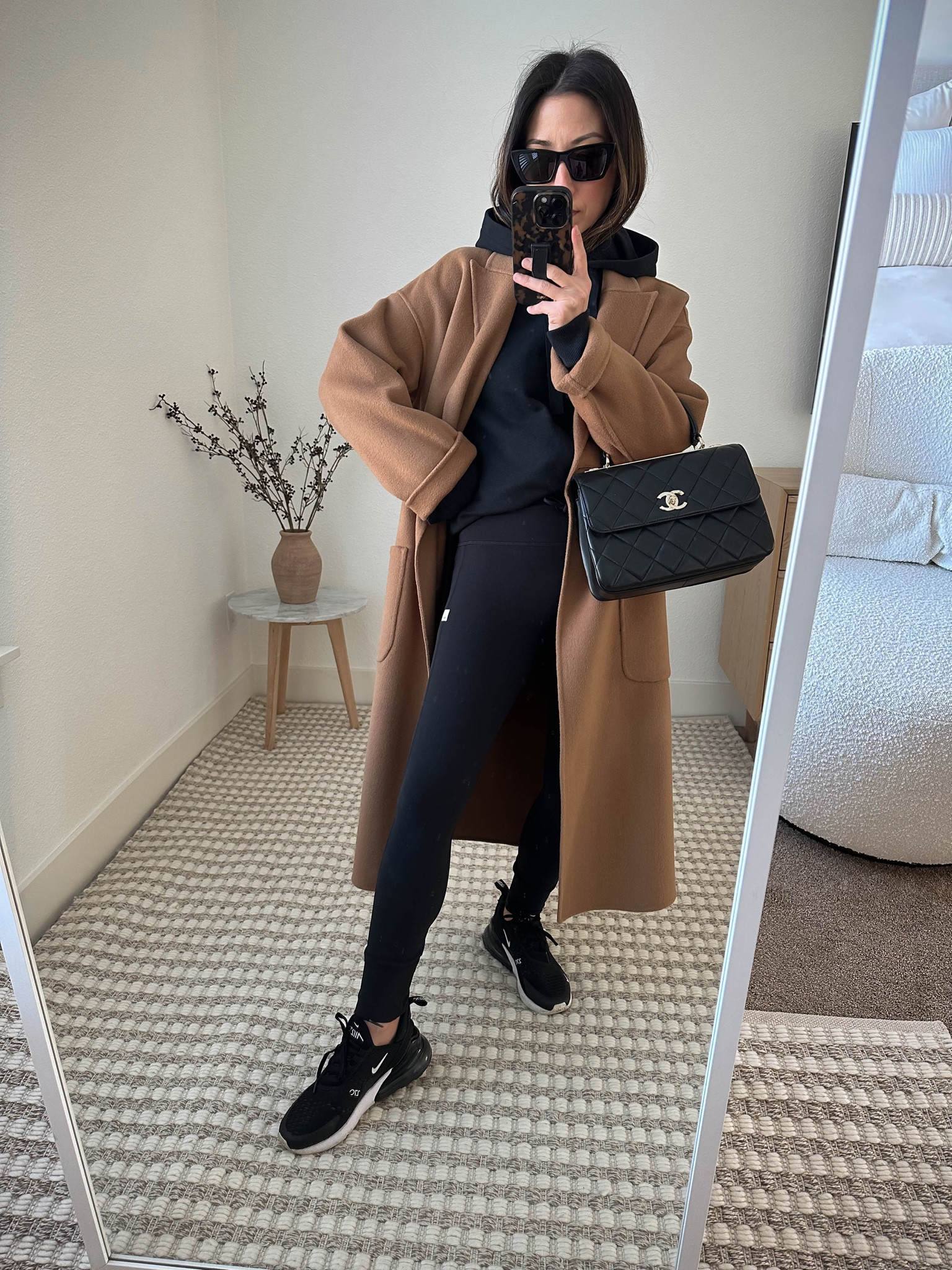 Athleisure outfits. Easy mom on-the-go outfit ideas  

Coat - Anine Bing xxs
Sweatshirt - Sweaty Betty xs
Leggings - Vuori xs
Sneakers - Nike 6. Size up!
Sunglasses - YSL Mica 
Bag - Chanel Trendy cc small

Petite style, tonal style, neutral outfit, capsule wardrobe, minimal Style, street style outfits

#LTKitbag #LTKunder100 #LTKfit