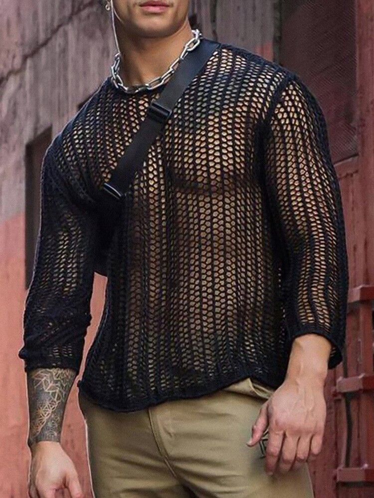 Men Hollow Out Tee | SHEIN