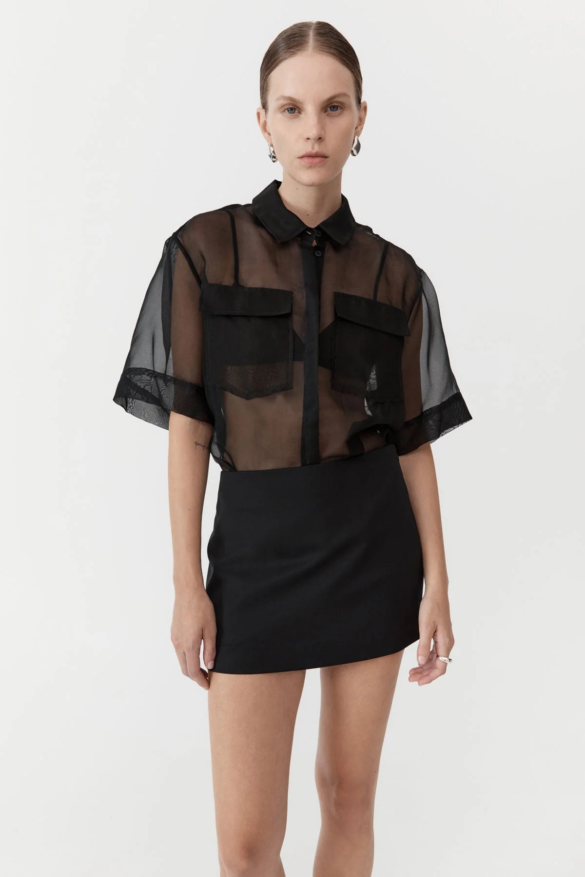 Sheer Organza Shirt - Black | St. Agni (US, UK, EU)