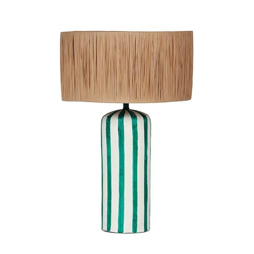 Tov Furniture Ravello Green Striped Papier Mache Table Lamp | Amazon (US)
