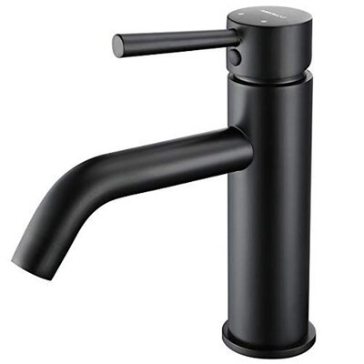 Clihome Faucet Matte Black 1-Handle Single Hole Bathroom Sink Faucet Lowes.com | Lowe's