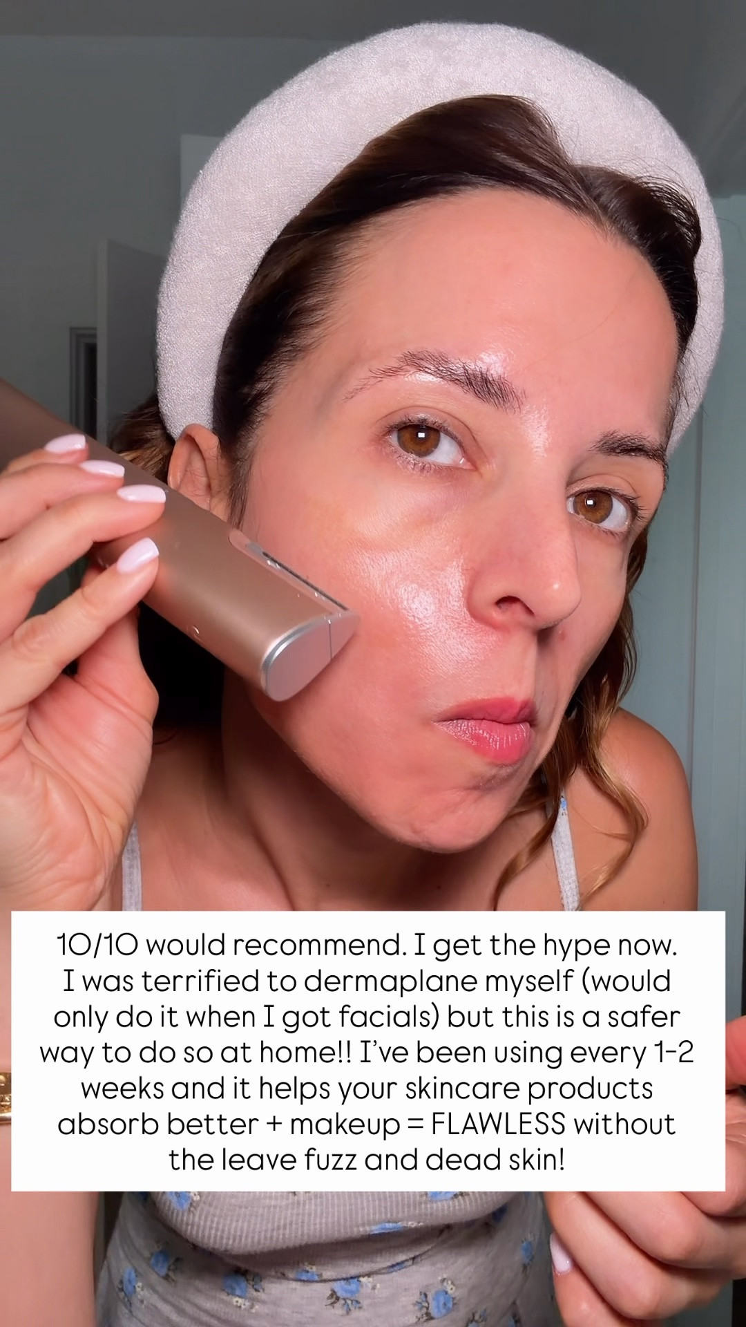 I am in love with the Dermaflash LUXE+ Anti-Aging Sonic Dermaplaning + Peach Fuzz Removal Set! I’ve been using every 1-2 weeks to get rid of peach fuzz and dead skin. It helps your skincare products absorb *better* and my makeup has looked flawless without the peach fuzz/dead skin cells!

#LTKmorningroutine #LTKselfcare #LTKBeauty