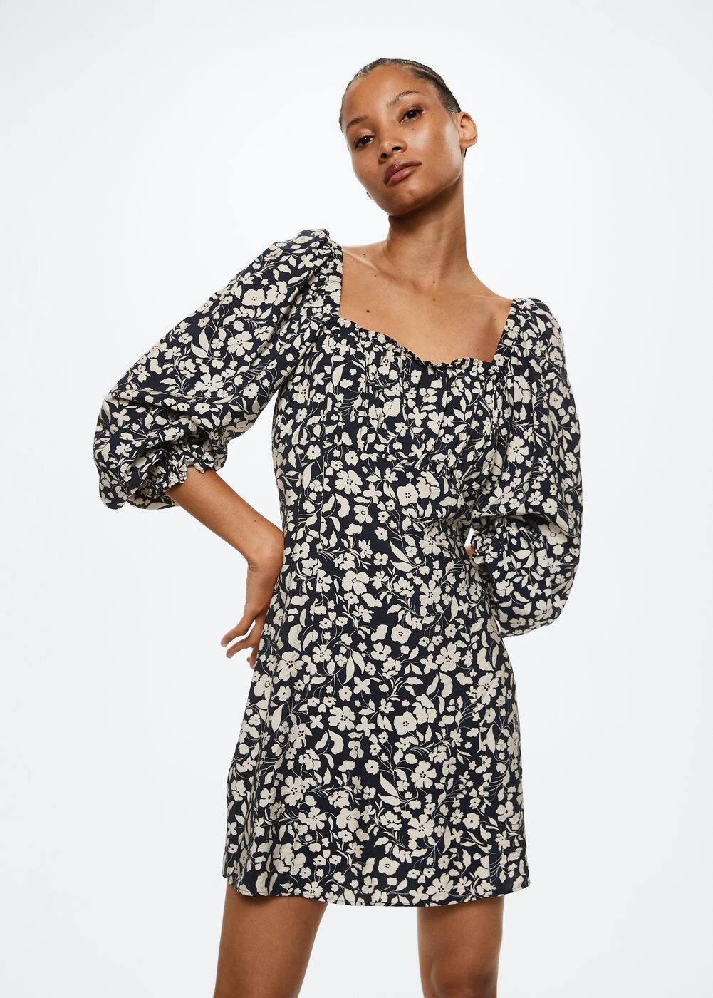 Printed short dress -  Women | Mango USA | MANGO (US)