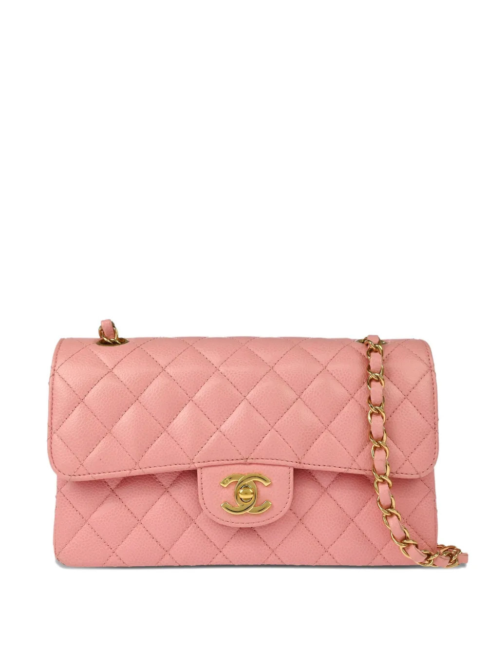 CHANEL Pre-Owned 2005 small Classic Double Flap shoulder bag - Pink | Farfetch Global