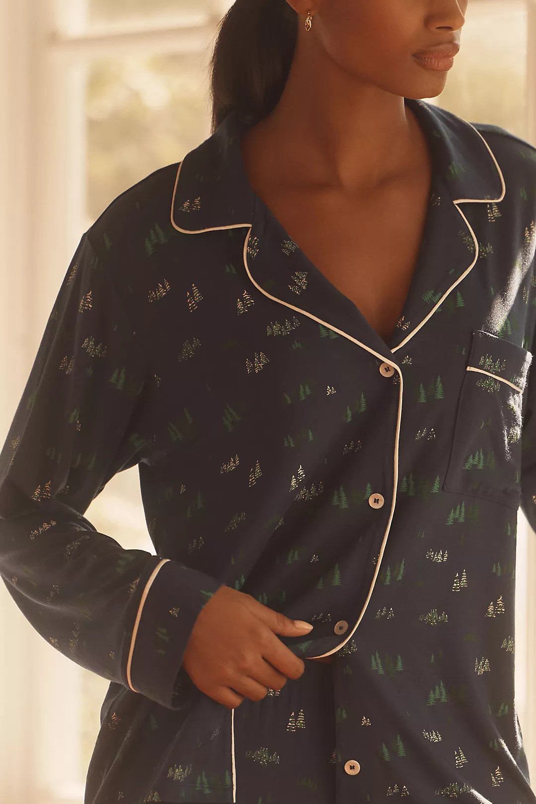 Eberjey Gisele Long-Sleeve Printed Pajama Set | Anthropologie (US)