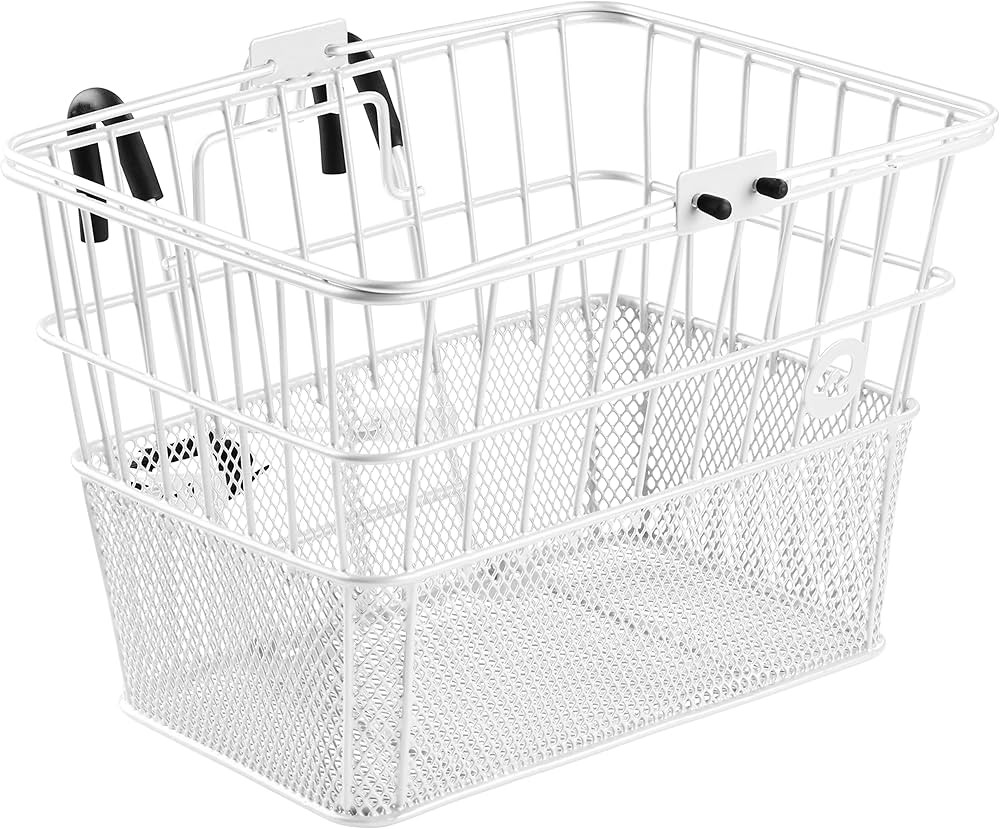 Retrospec Apollo Detachable Front Bike Basket Steel Half-Mesh with Integrated Detachable Hooks an... | Amazon (US)