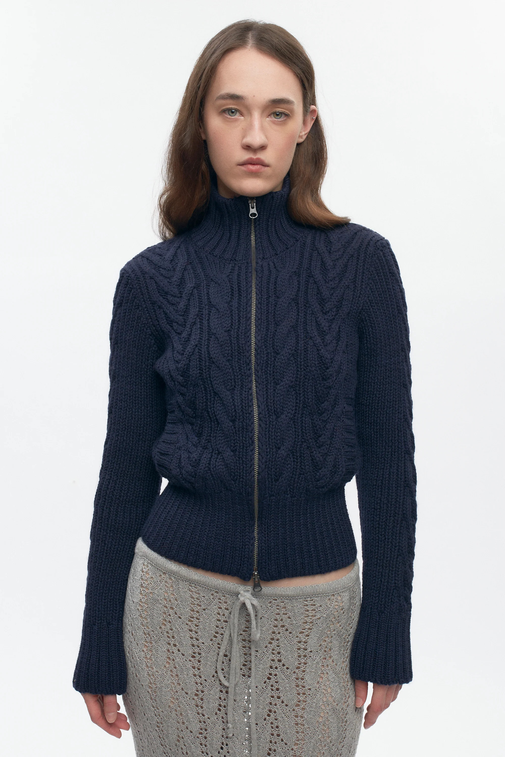 Women's Cable Zip Sweater | Kotn