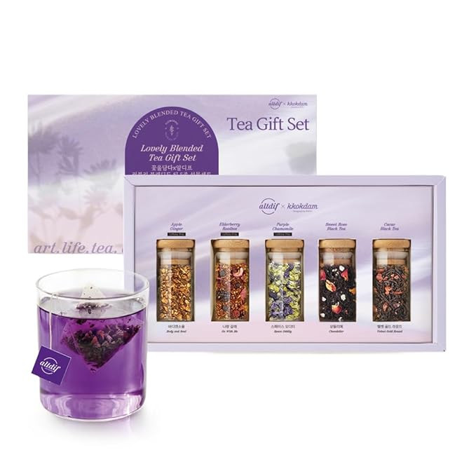 KKOKDAM Lovely Blending Tea Gift Set – Premium 5-Flavor Tea Sampler (3 Herbal & 2 Black Tea Ble... | Amazon (US)