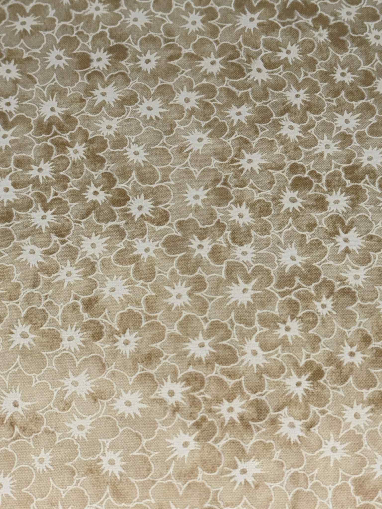 Khaki Floral Cotton Fabric – 1 Yard Precut, 100% Cotton Neutral Floral Fabric with White Flower... | Amazon (US)