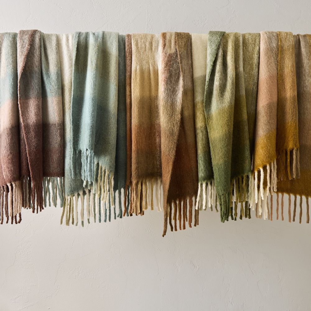 Faux Mohair Framed Ombre Throw | West Elm (US)
