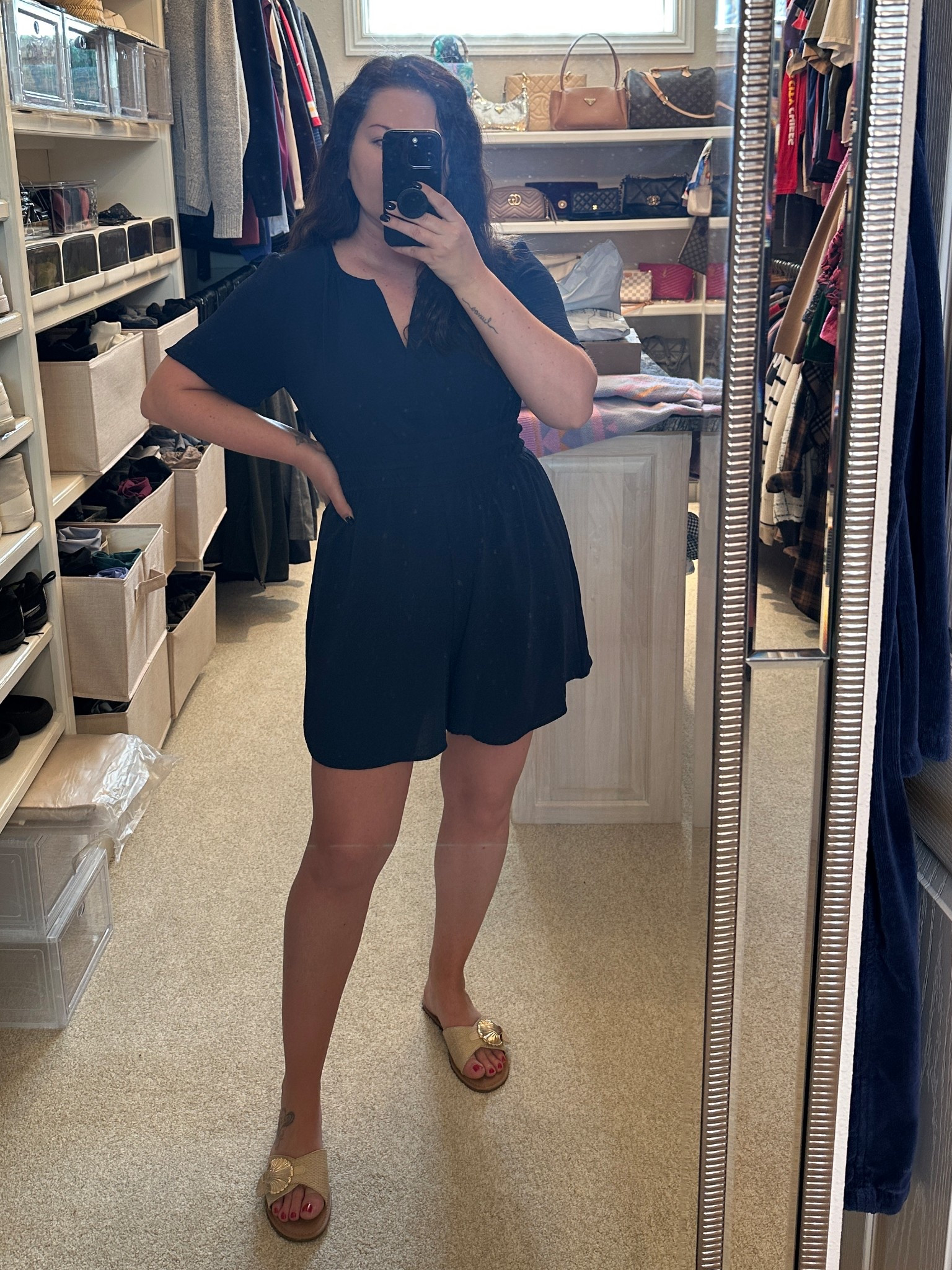 Light weight super flattering romper. I sized up one to a large 

#LTKFindsUnder50 #LTKStyleTip #LTKMidsize