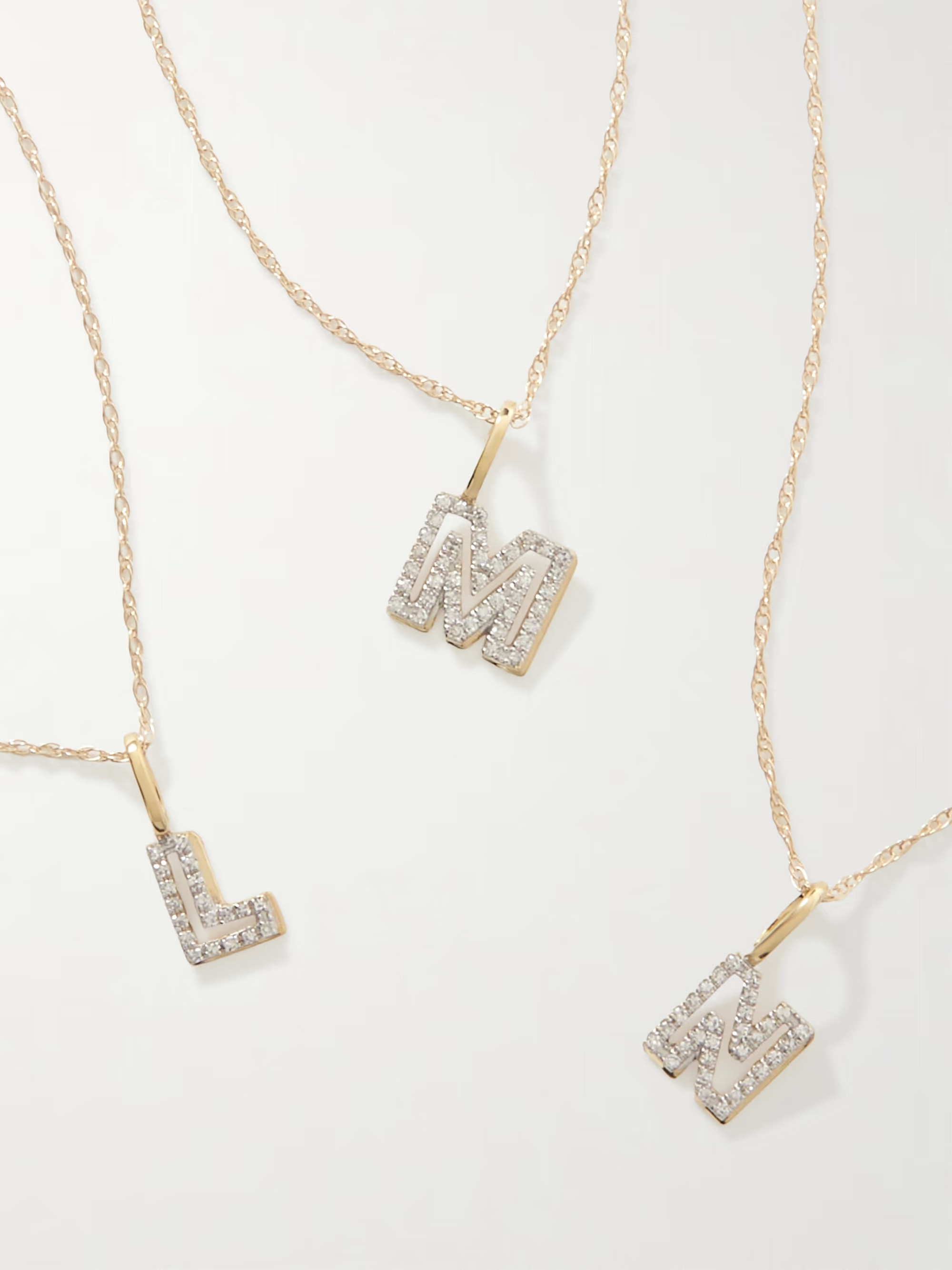 Varsity Initial 10-karat gold diamond necklace | NET-A-PORTER (UK & EU)