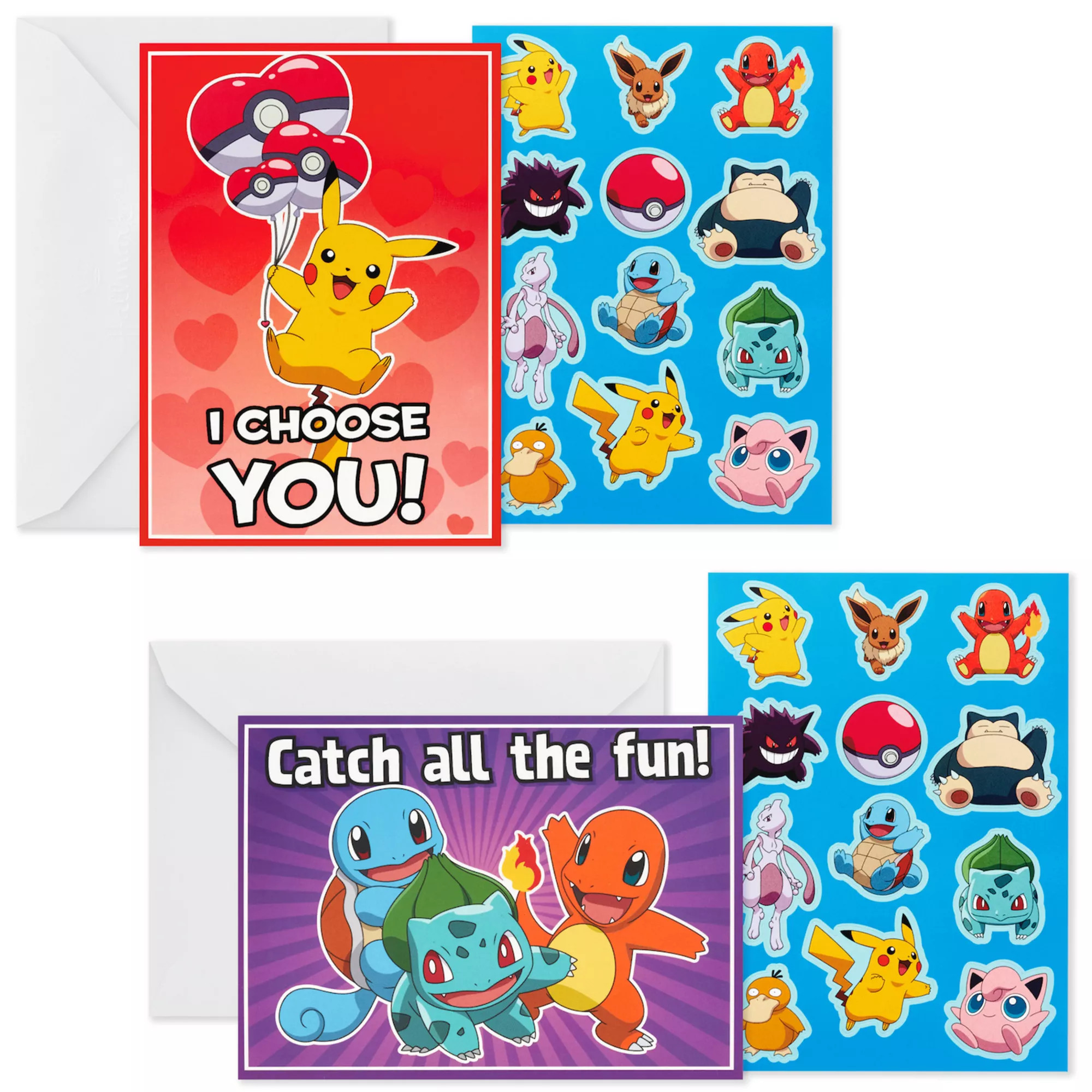 Hallmark Pokémon Valentines Day Cards & Stickers Assortment - 24 Classroom Cards with Envelopes | Kohl's