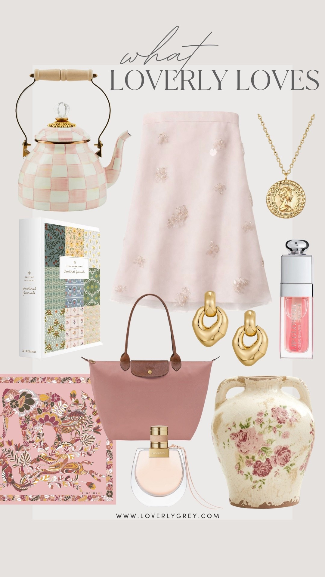 Here are some items I’ve been loving lately 💕 this color palette is so feminine & timeless!

Loverly Grey, what Loverly loves, Anthropologie finds, Amazon finds, pink dress, strapless dress, sparkly dress, Mackenzie Childs, Longchamp, Dior lip oil, gold necklace, gold earrings, flower vase, women’s perfume, women’s devotional 

#LTKGiftGuide #LTKHoliday #LTKSeasonal