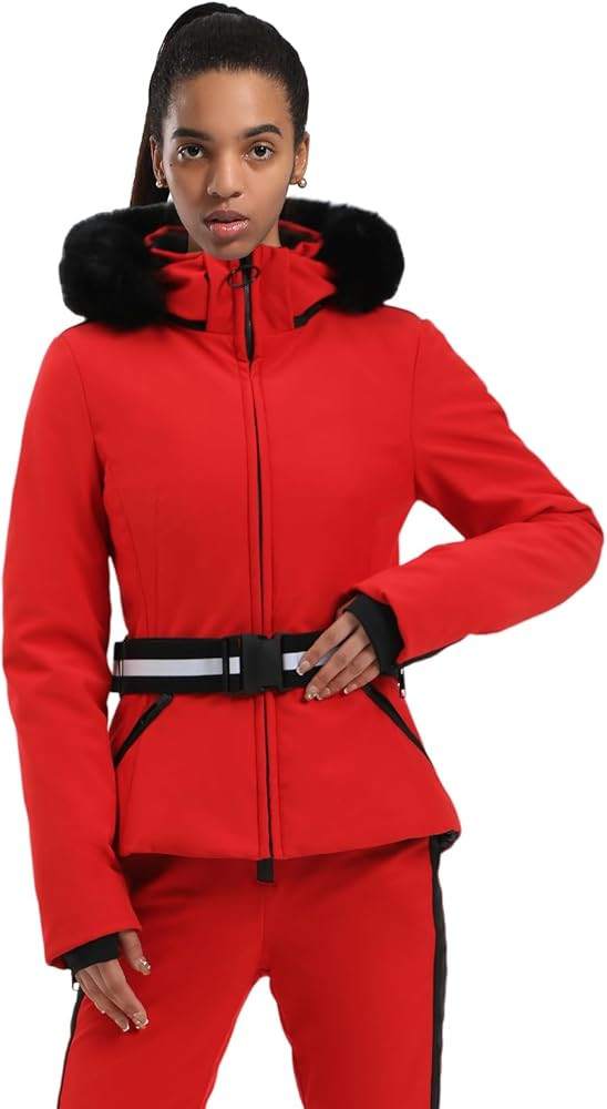 GSOU SNOW Women's Ski Jacket Snowboard Warm Winter Short Slim Snow Coat Jacket Mountain Windproof... | Amazon (US)