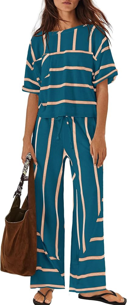 Panadila Women Striped Lounge Sets 2 Piece Summer Travel Sets | Amazon (US)