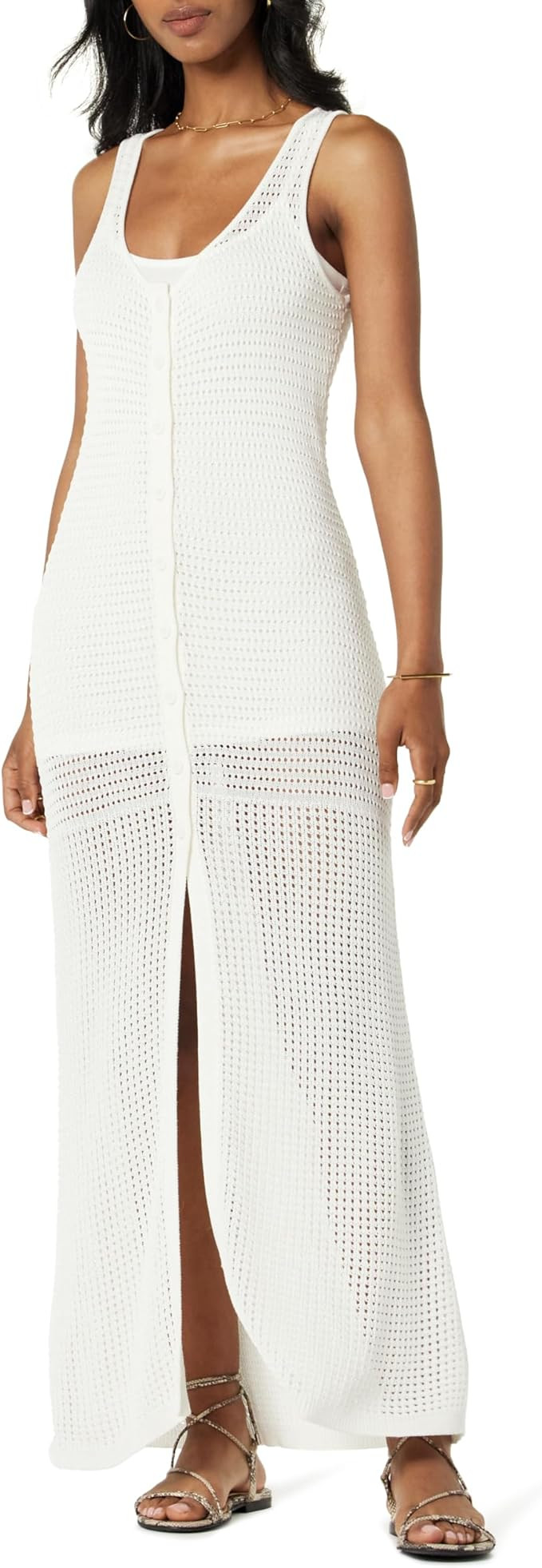 The Drop Women’s Button Front Mixed Pattern Crochet Maxi Dress | Amazon (US)