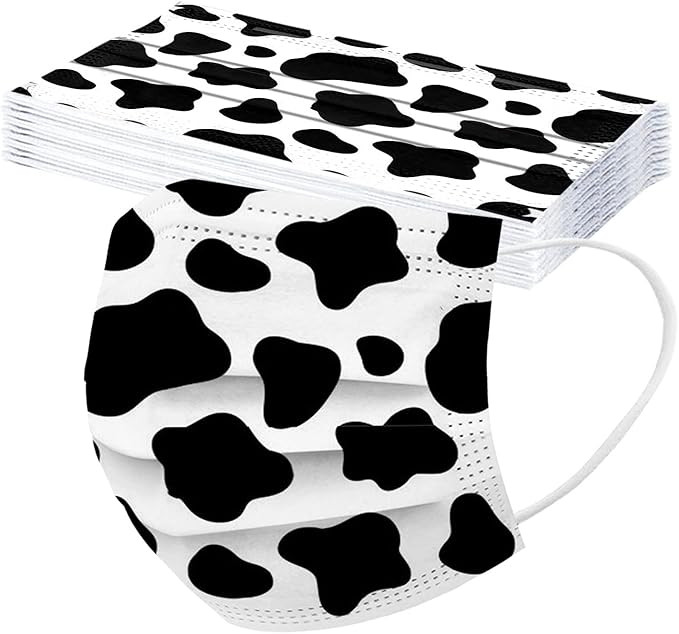 50PCS Disposable Face Mask Cow Print Cowboy 3Ply Earloop Protective Breathable Disposable Masks | Amazon (US)