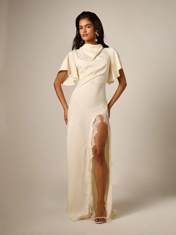 \u00a323.43

-28%\u00a332.57Limited Time Price Drop



AiiRZ Elegant Satin Maxi Dress With Flutte... | SHEIN
