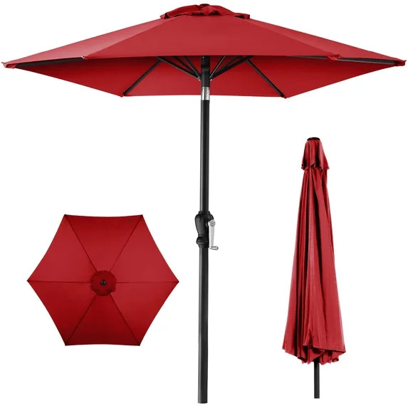Best Choice Products 10ft Outdoor Steel Market Patio Umbrella w/ Crank, Tilt Push Button, 6 Ribs ... | Walmart (US)