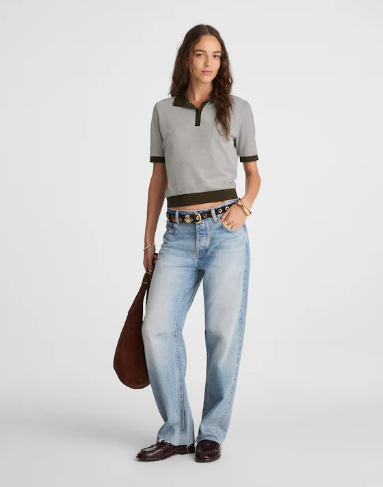 Striped Shrunken Polo Tee | Madewell | Madewell