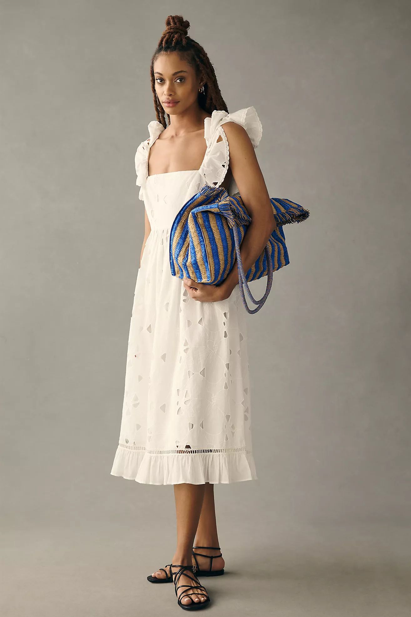 Forever That Girl Tie-Back Ruffled Eyelet Dress | Anthropologie (US)