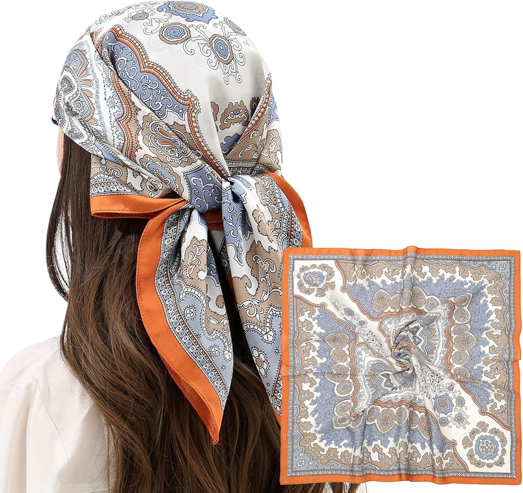 RIIQIICHY Women Head Hair Scarf Like Satin Silk Scarf Sleeping Hair Wrapping Night 27.5" | Amazon (US)