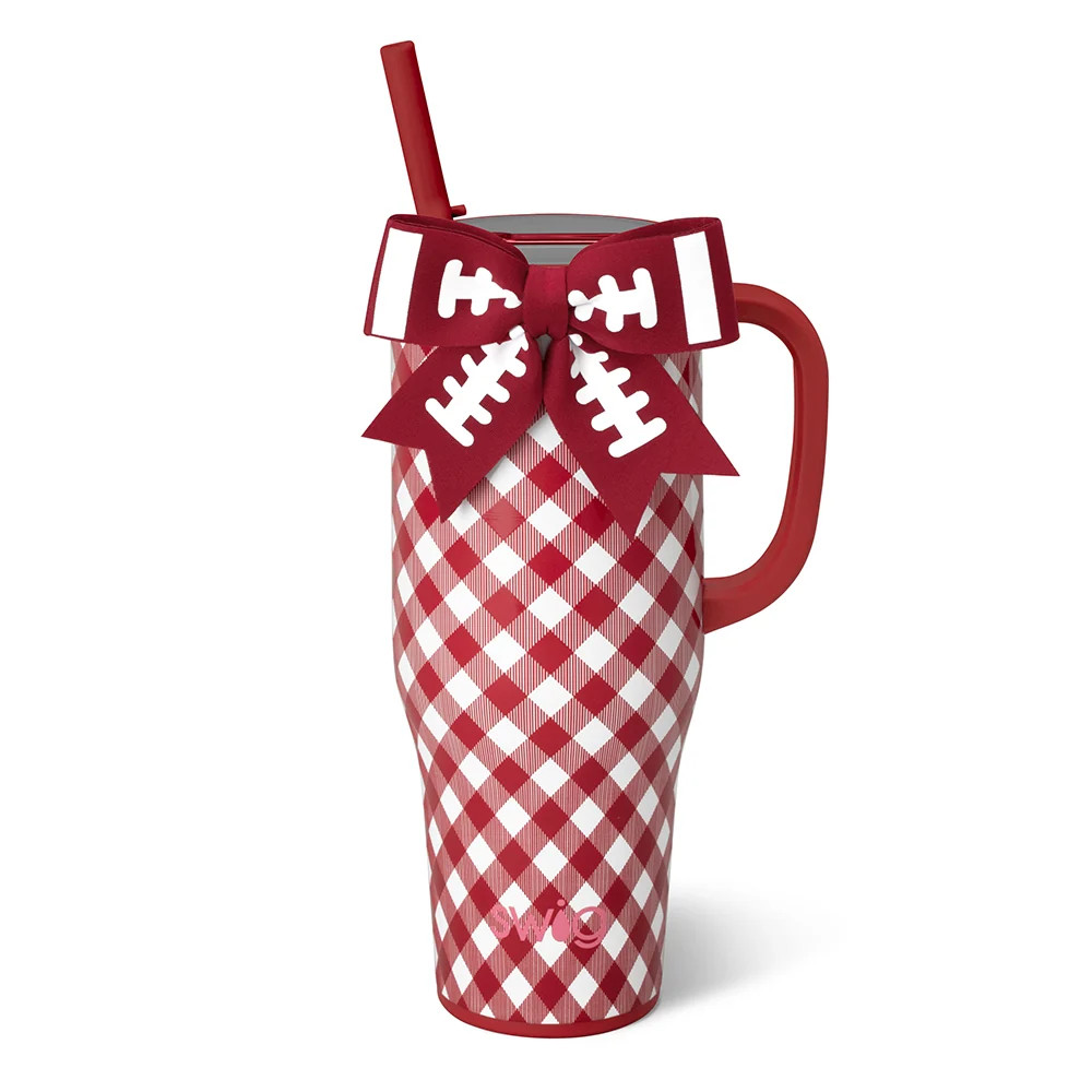 Gameday Gingham Crimson Mega Mug 40oz | Swig Life