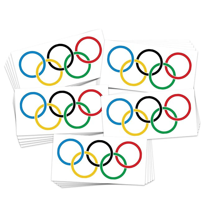 FashionTats Olympic Rings Temporary Tattoos | 25 pack | Skin Safe | MADE IN THE USA | Removable | Amazon (US)