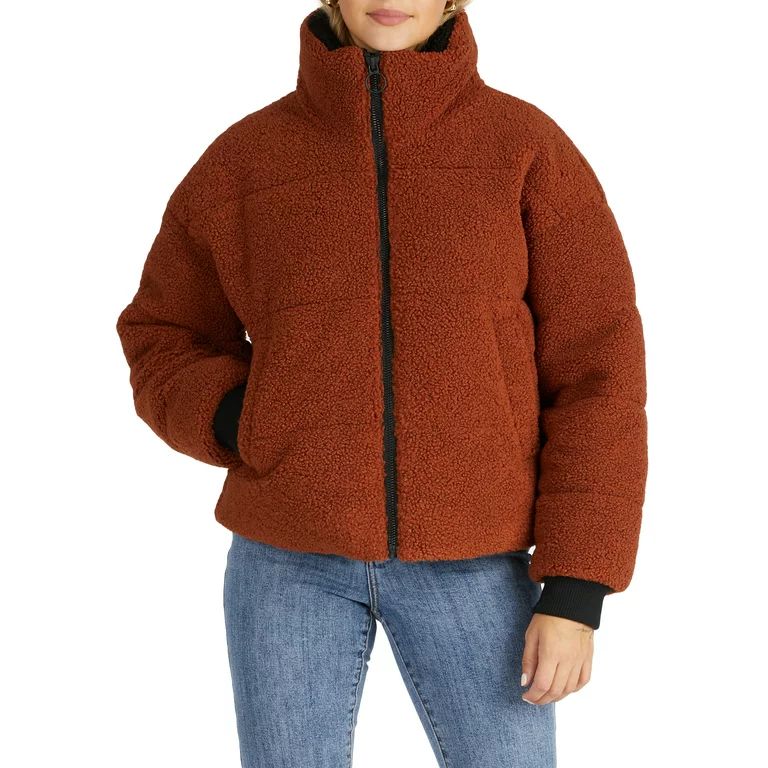 NVLT Women's Berber Puffer Jacket | Walmart (US)