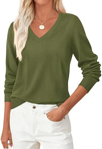 PRETTYGARDEN V Neck Sweaters for Women Cozy Fall Fashion | Amazon (US)