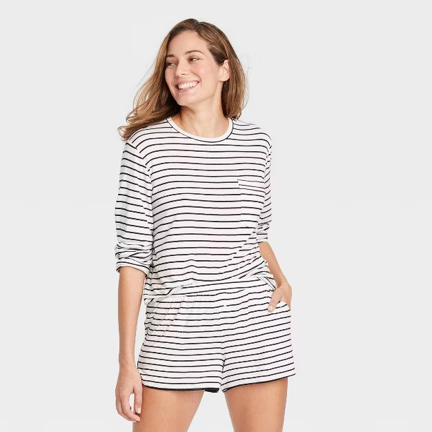Women's Beautifully Soft Long Sleeve Top and Shorts Pajama Set - Stars Above™ | Target