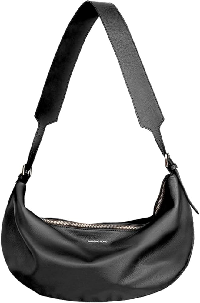 Crossbody Bag for Women, Top Grade Leather Hobo Sling Croissant Half Moon Shoulder Bag | Amazon (US)