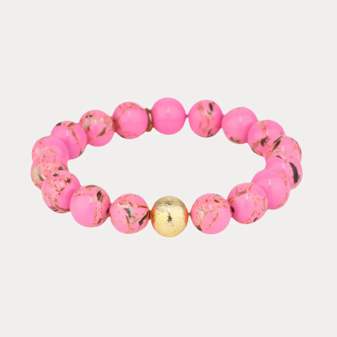Marble Beaded Bracelet - Pink | BuDhaGirl