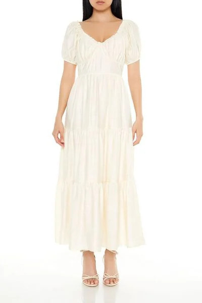 Tiered Puff-Sleeve Maxi Dress | Forever 21