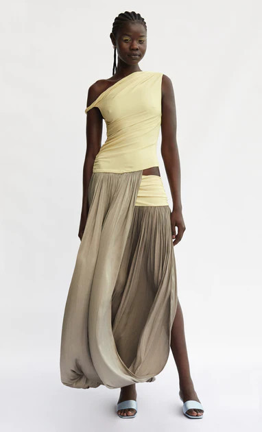 SERENE BOATNECK MAXI DRESS - CITRUS/ TAUPE | Bec & Bridge (Global)