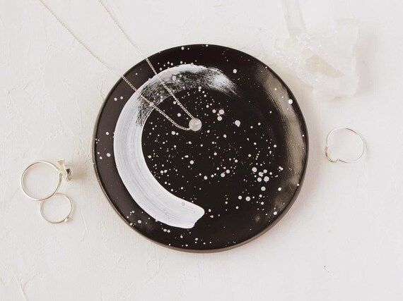 Splatter Ring Dish Black Personalized Monogram Trinket Tray | Etsy | Etsy (US)
