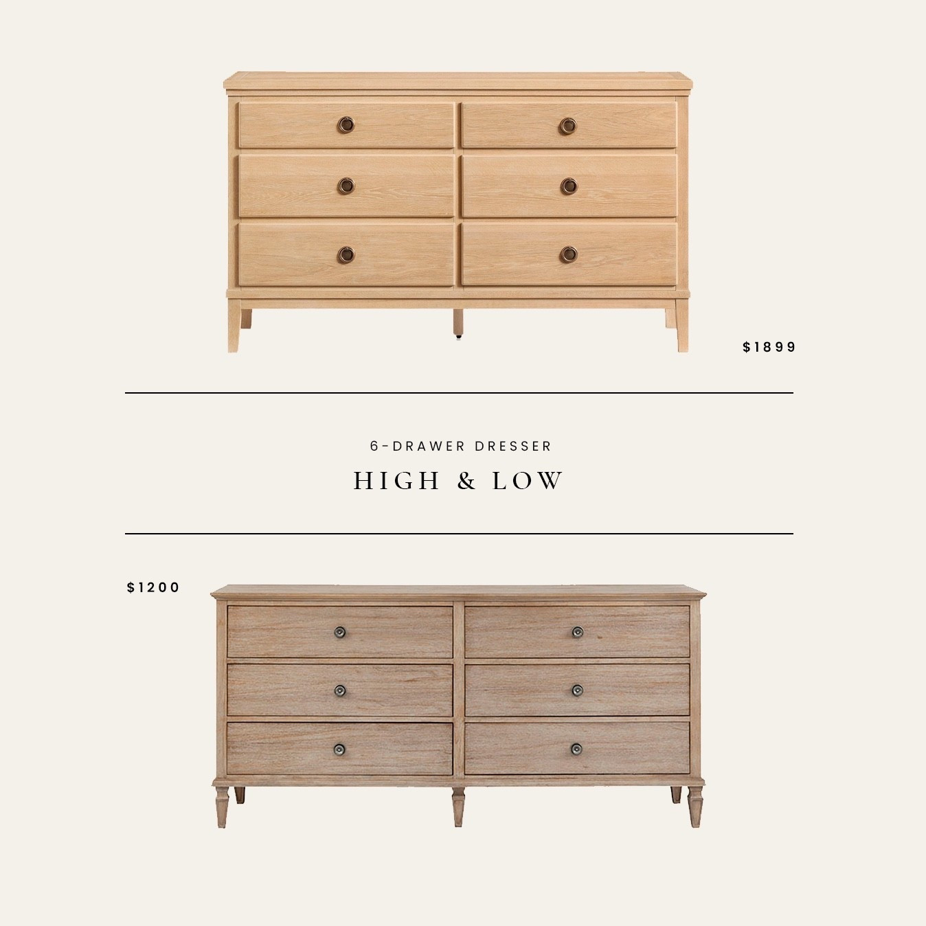 High / Low : 6-Drawer Wood Dresser

#LTKHome