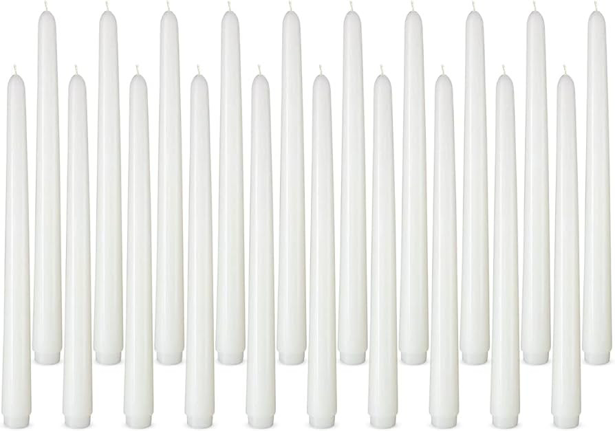 20 Packs White Taper Candles 10 Inch Tall Unscented Dripless Candlesticks for Wedding Party Home ... | Amazon (US)
