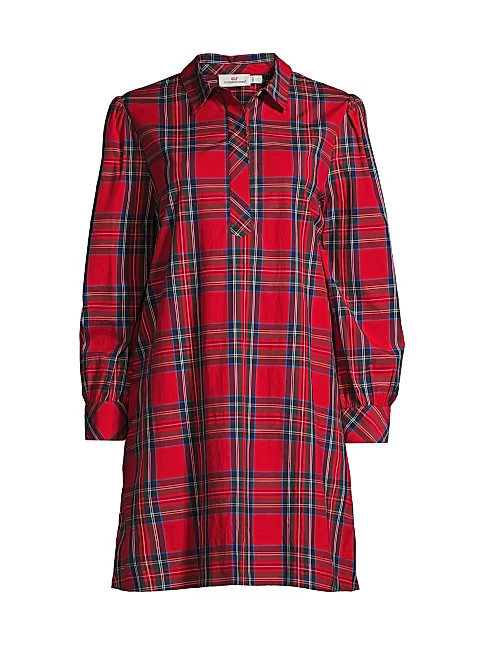 Plaid Poplin Popover Dress | Saks Fifth Avenue