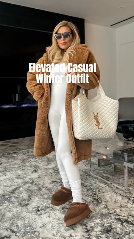 Elevated Winter Casual Outfit
Found the shearling Uggs in camel brown in stock! Also linked the dupe for you guys!
White long sleeve mock neck jumpsuit - wearing a S
Camel Brown Faux Fur Teddy Coat - Wearing a L-coat comes in 3 other colors!

YSL Tote dupe! You can choose your color on the site!

#LTKsalealert #LTKfindsunder100 #LTKfindsunder50