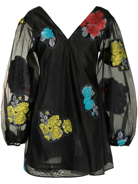 rose-patch semi-sheer blouse | Farfetch (CA)