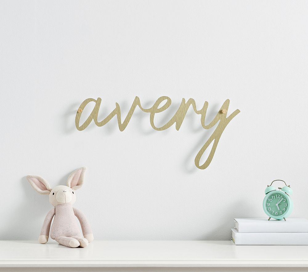 Personalized Gold Dibond Metal Name Sign | Pottery Barn Kids