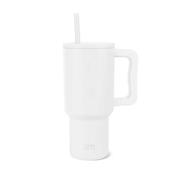 Simple Modern 30 fl oz Insulated Stainless Steel Trek Tumbler with Straw Lid|Winter White | Walmart (US)