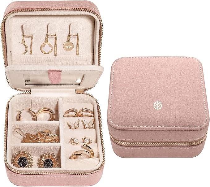 S.Leaf Travel Jewelry Organizer Boxes for Women Small Portable Necklace Earrings Bracelet Rings T... | Amazon (US)