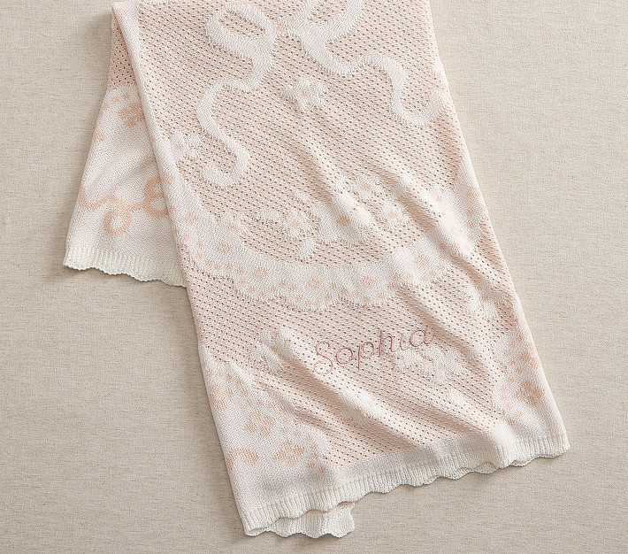 LoveShackFancy Garden Rose Pointelle Baby Blanket | Pottery Barn Kids