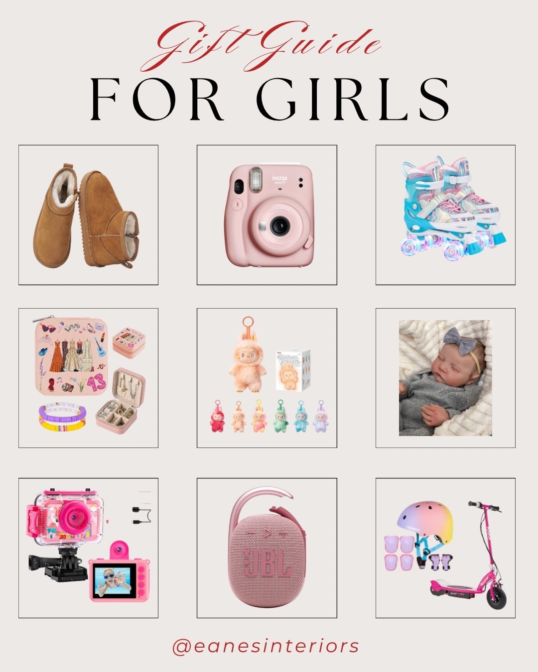 The Gift Guide for Girls is here and it’s packed with the cutest, most fun finds for the holiday season 🎀💗 From the cozy shearling slippers and the pink Instax Mini camera, to the light-up roller skates, dress-up jewelry box, Kuwi keychain plushies, and the sweetest realistic baby doll — everything is girl-approved!

Plus: the kids action camera, pink JBL speaker, and electric scooter + helmet set make the perfect wow-factor gifts 🎁✨

#GiftGuideForGirls #GirlsGiftIdeas #HolidayGiftsForGirls #KidsCamera #InstaxMini #RollerSkates #KidsJewelryBox #KuwiPlush #RebornBabyDoll #JBLSpeaker #ElectricScooter #StockingStuffersForGirls #LTKGifts #LTKHoliday #LTKKids #eanesinteriors


#LTKGiftGuide #LTKKids #LTKHoliday
